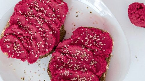 beetroot paste on toast