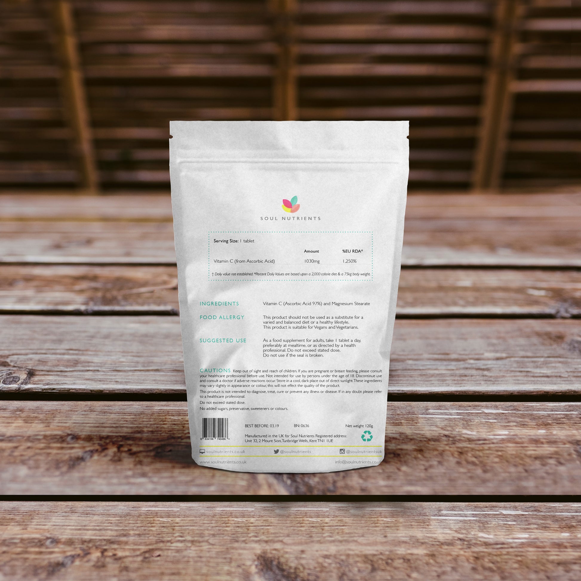 Vitamin C 1000mg - Sugar Free- Vegan Friendly