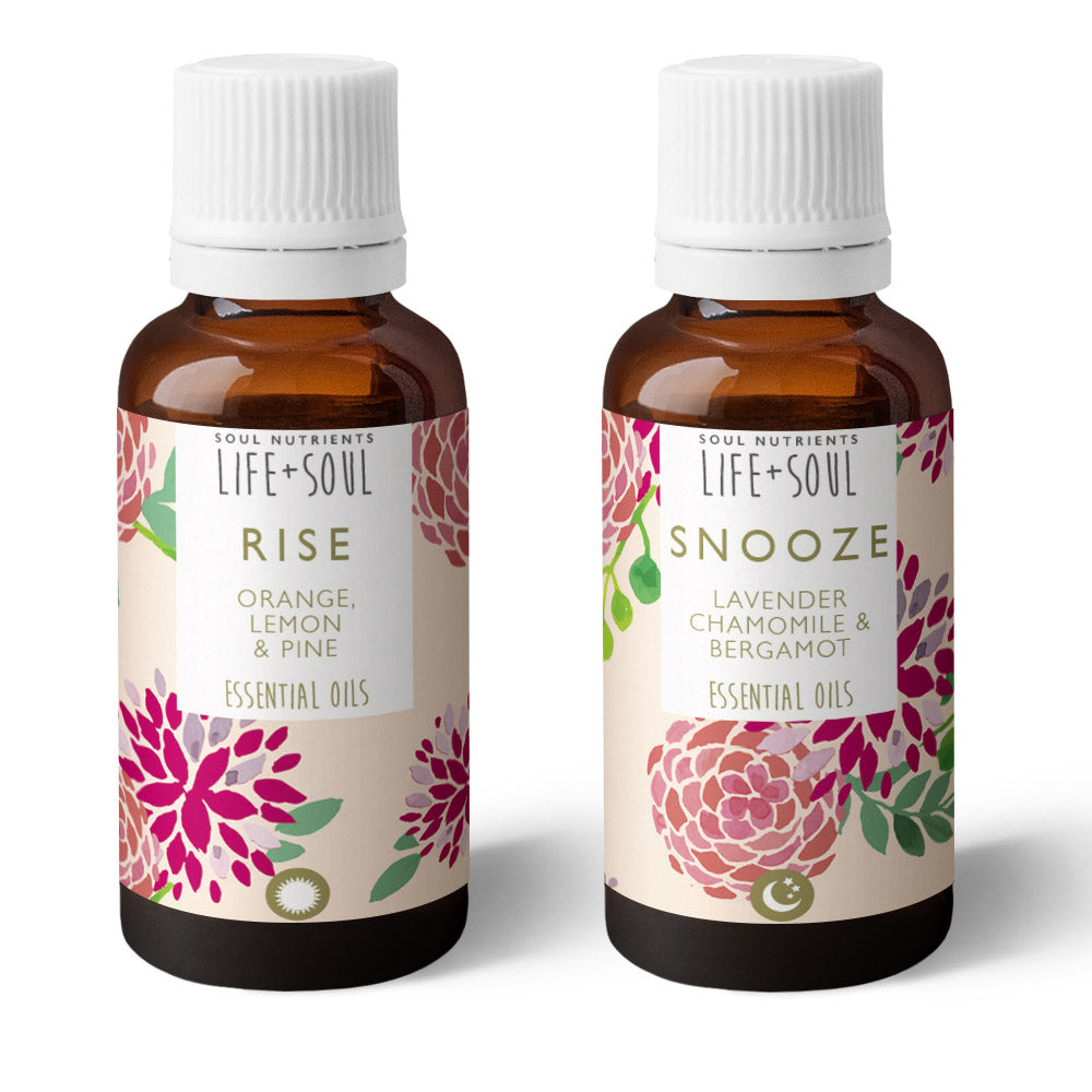 Rise &amp; Snooze- Morning and Evening Essential Oil Blend Duo -20ml